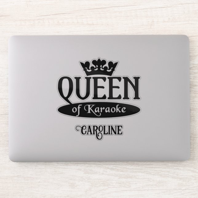 Custom Name Queen of Karaoke Sticker (Computer)
