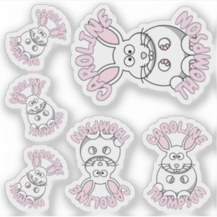 Custom Name Rabbit Farm Animal Sticker
