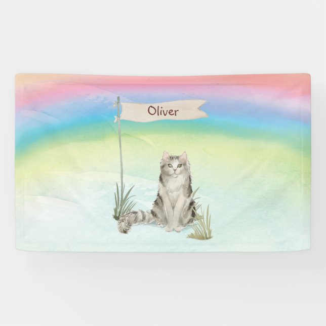 Custom Name Ragamuffin Cat Pet Banner (Horizontal)