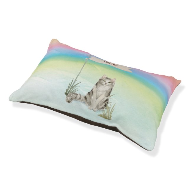 Custom Name Ragamuffin Cat Pet Bed (Angled)