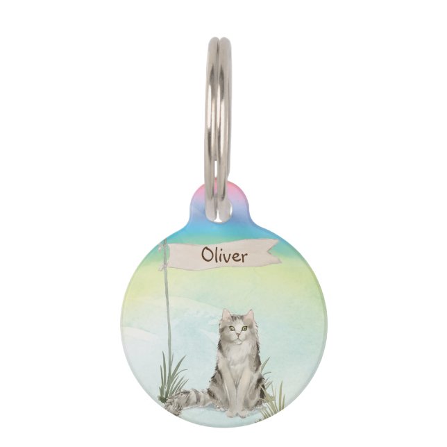 Custom Name Ragamuffin Cat Pet ID Tag (Front)