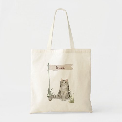 Custom Name Ragamuffin Cat Pet Tote Bag