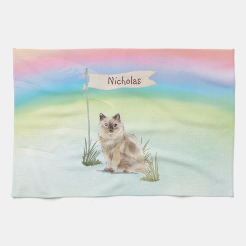 Custom Name Ragdoll Cat Pet Kitchen Towel