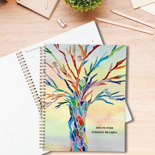 Custom Name Rainbow_Colored Tree  Planner
