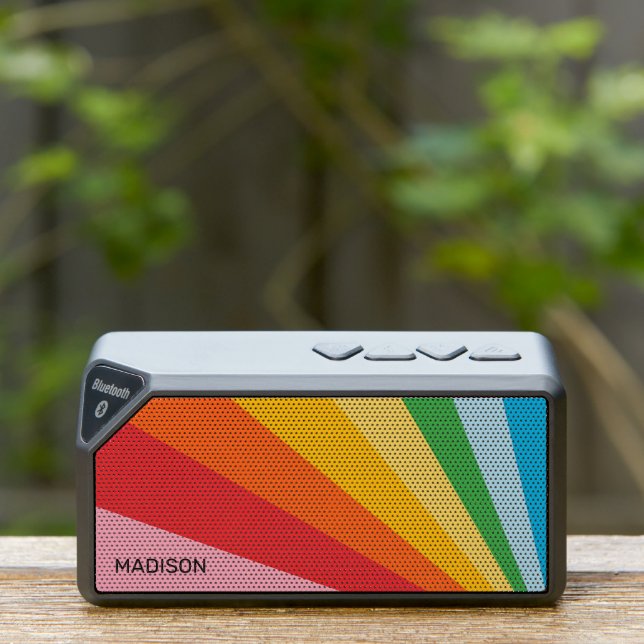 Custom Name Rainbow Colors Bluetooth Speaker (Insitu(Outdoor))