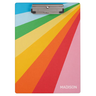 Custom Name Rainbow Colors Clipboard