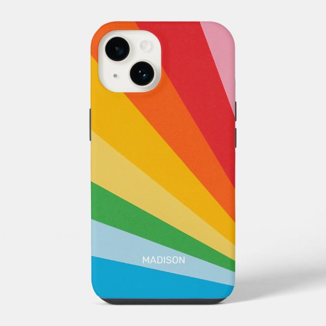 Custom Name Rainbow Colors Iphone Case (Back)