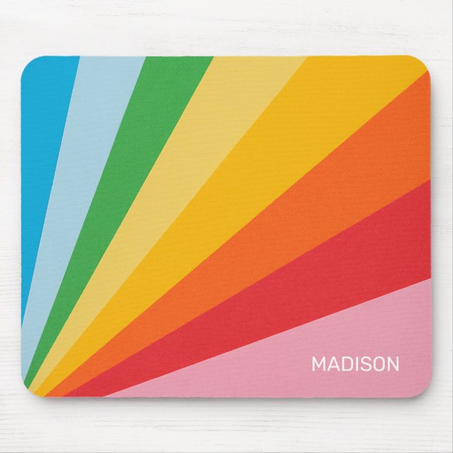 Custom Name Rainbow Colors Mouse Pad (Front)