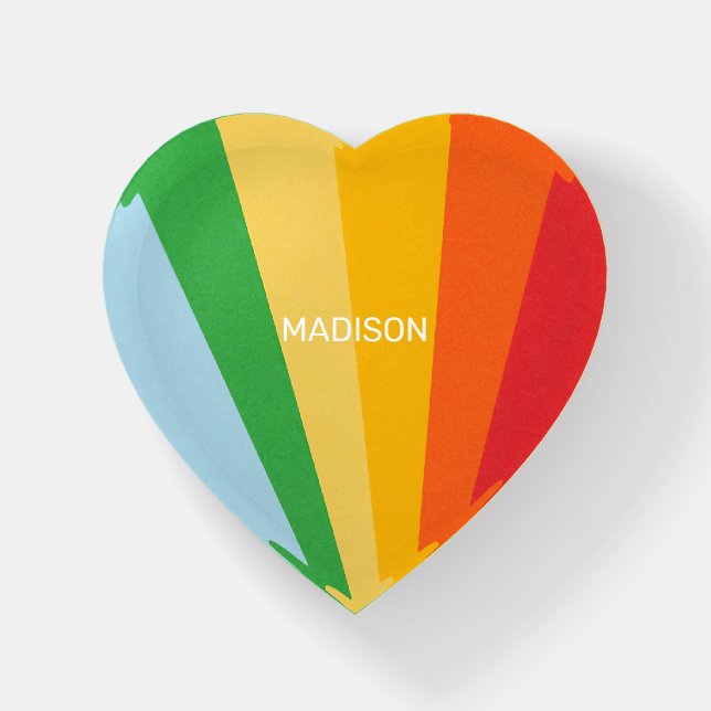 Custom Name Rainbow Colors Paperweight (Front)