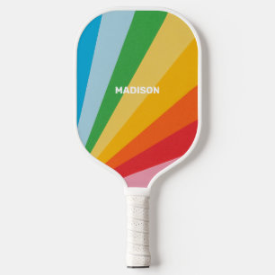 Custom Name Rainbow Colors Pickleball Paddle