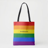 Custom name Rainbow Flag bags | Zazzle