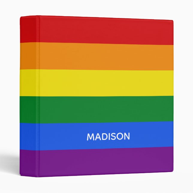 Custom name Rainbow Flag binders (Front/Spine)