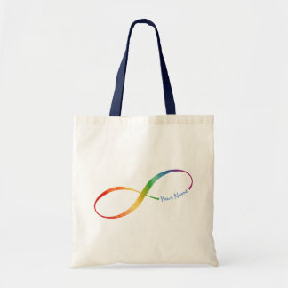 Custom Name Rainbow Infinity Tote Bag