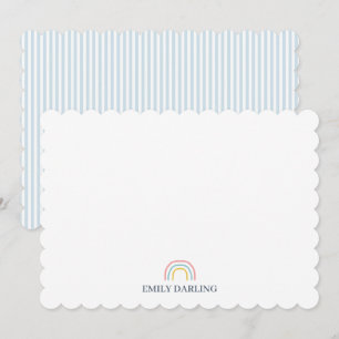 Custom Name Rainbow Logo Stationary Thank You Card