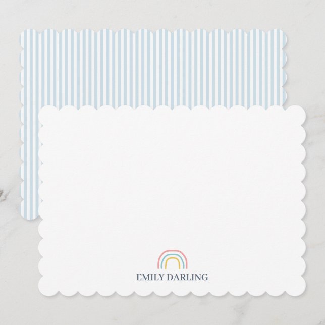 Custom Name Rainbow Logo Stationary Thank You Card (Front/Back)