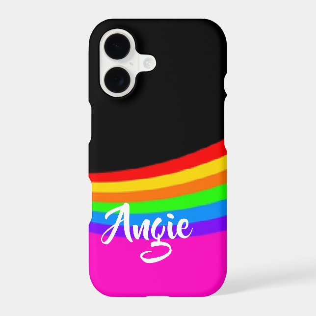 Custom name rainbow patterned iphone case (Back)
