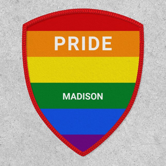Custom Name Rainbow Pride Patch (Front)