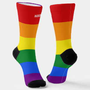 Custom Name Rainbow Pride Socks