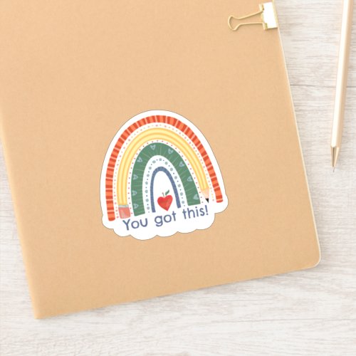 Custom Name Rainbow School Themed Inspirivity Sticker