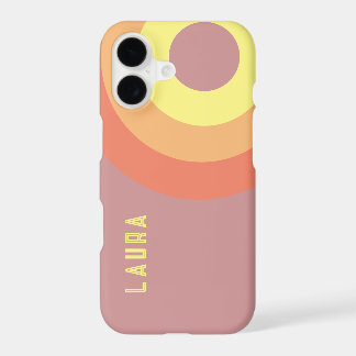 Custom name Rainbow Target – pink, Peach iPhone 17 Case