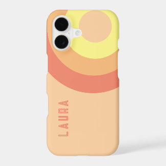 Custom name Rainbow Target – pink, Peach iPhone 17 Case