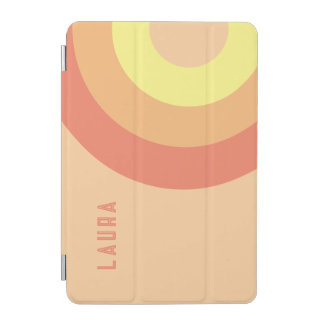 Custom name Rainbow Target – pink, Peach iPad Mini Cover