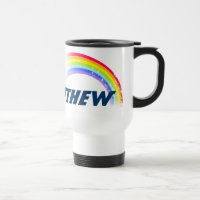 Custom name rainbow travel boys blue mug