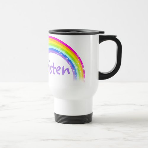 Custom name rainbow travel  girls club violet mug