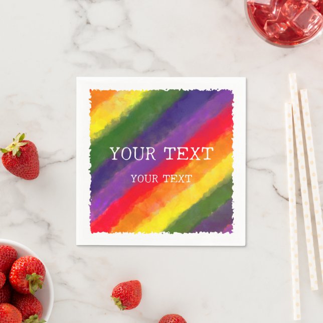 Custom Name Rainbow Watercolor Napkins (Insitu)