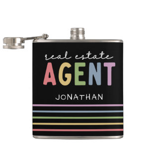 Custom Name Real Estate Agent Realtor Gift Flask