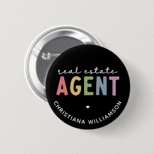 Custom Name Real Estate Agent Realtor Gifts Button