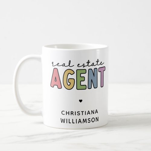 Custom Name Real Estate Agent  Realtor Gifts Coffee Mug