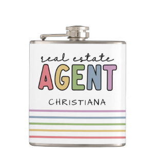 Custom Name Real Estate Agent Realtor Gifts Flask