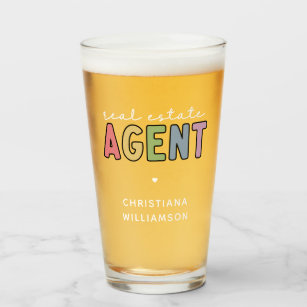 Custom Name Real Estate Agent   Realtor Gifts Glass