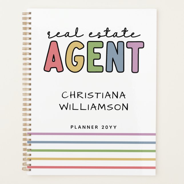 Custom Name Real Estate Agent | Realtor Gifts Planner (Front)