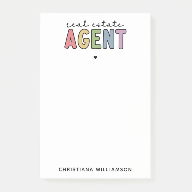 Custom Name Real Estate Agent | Realtor Gifts Post-it Notes (Front)