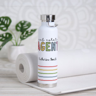 Custom Name Real Estate Agent Realtor Gifts Water Bottle