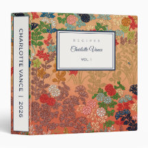 Custom Name Recipe Wedding Teacher Japanese Floral