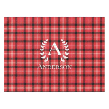 Custom Name Red and Black Plaid Christmas