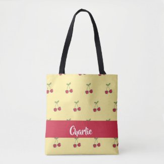 Custom name red cherries pattern