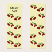 Custom name red cherry fruits bookmark (Front & Back)