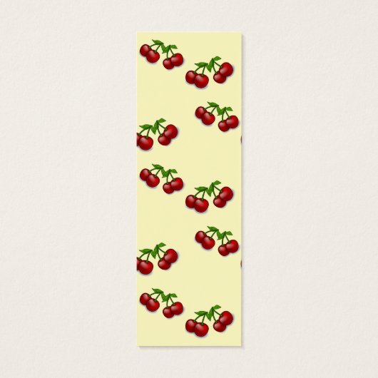 Custom name red cherry fruits bookmark (Back)
