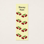 Custom name red cherry fruits bookmark (Front)
