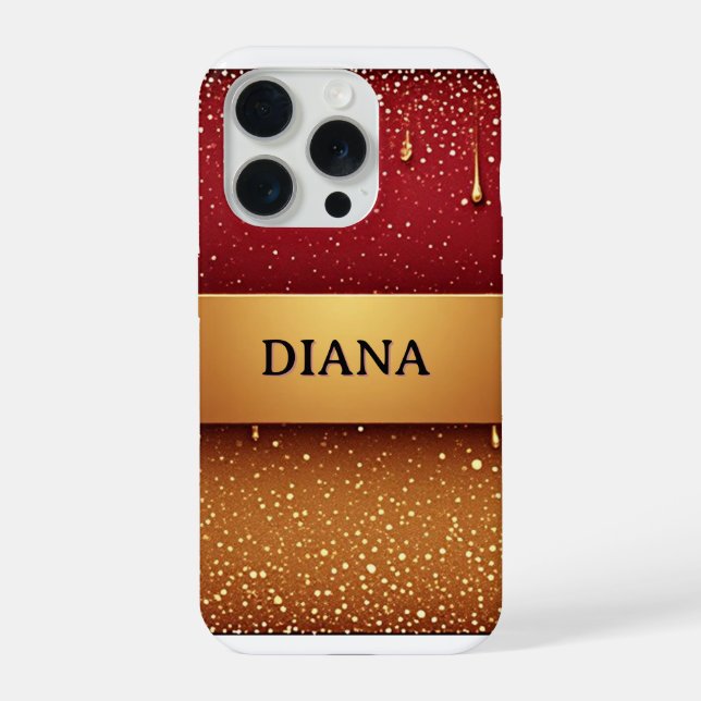 Custom Name Red Dripping Paint iPhone Case (Back)