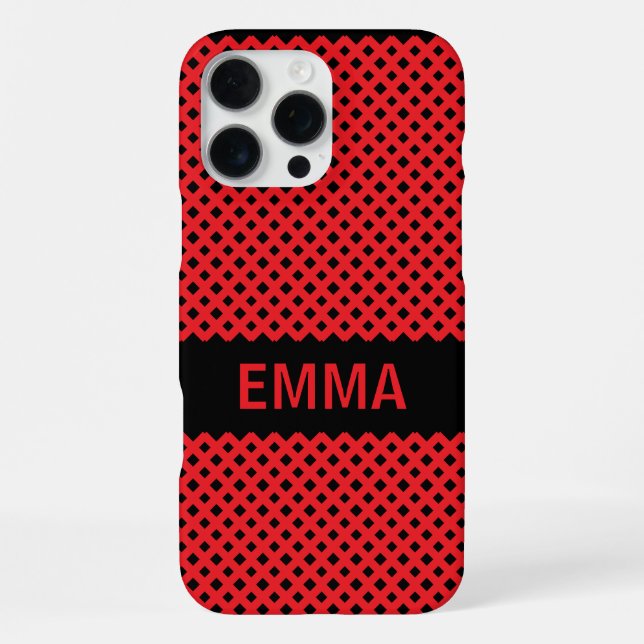 Custom name Red Lines  iPhone Case (Back)