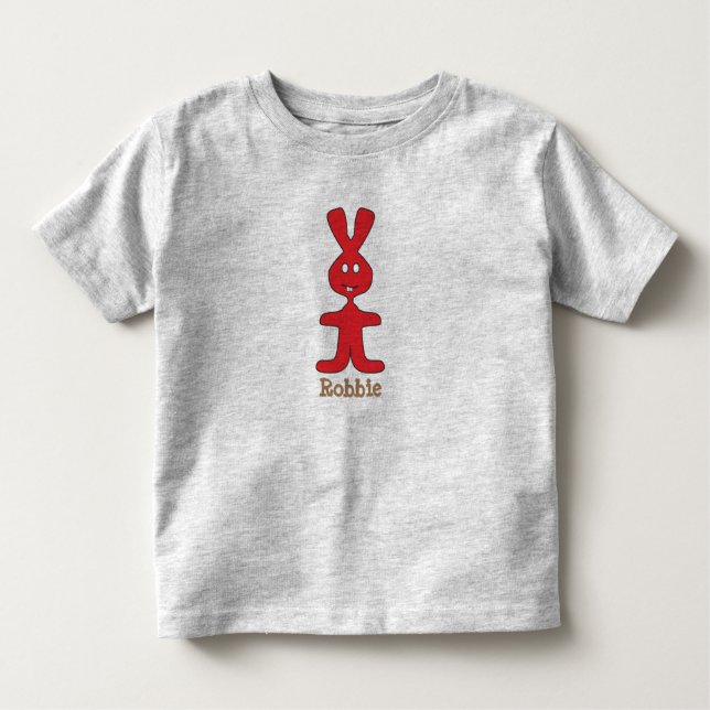 custom name red rabbit toddler t-shirt (Front)