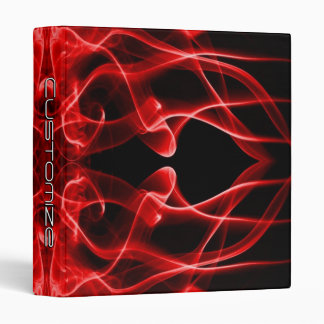 Custom Name Red Smoke Symmetrical Black 3 Ring Binder
