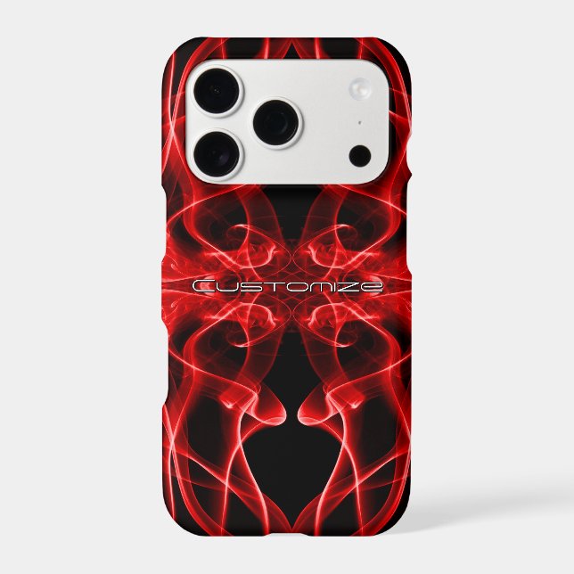 Custom Name Red Smoke Symmetrical Black Case-Mate iPhone Case (Back)