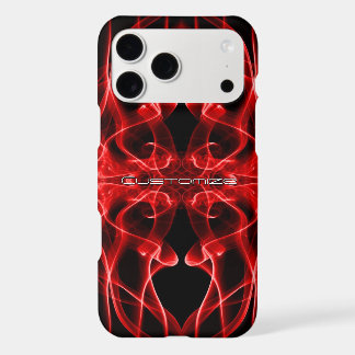 Custom Name Red Smoke Symmetrical Black iPhone 17 Pro Max Case