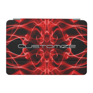 Custom Name Red Smoke Symmetrical Black iPad Mini Cover